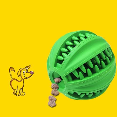 Pet Toy Cartoa Toy Pet Leaking Ball Mill Rubber Toy Cleansing Ball, Specification: Large (Green)