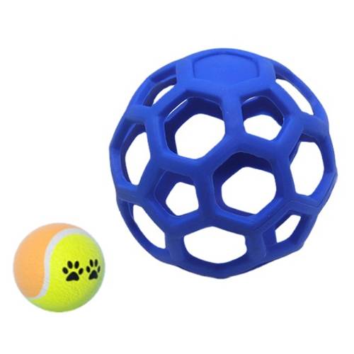 1030001 Dog Toy Hollow Ball Bite-resistant Elastic Pet Rubber Toy Balls