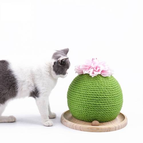 Cat Claw Grinder Sisal Rope Puzzle Ball Catnip Toy(Green)