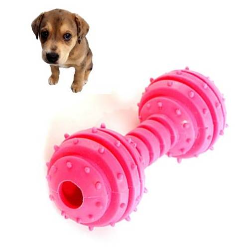 Pet TPR Bite-resistant Toys Safe Non-toxic Dumbbells Molar Toys(Red)