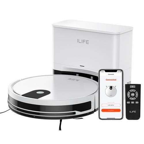 ILIFE G9 Pro Robot Vacuum Cleaner with Self-Emptying Station (Upgraded), 2-in-1 Vacuum and Mop, 3000Pa Suction, with Remote Control, Support Alexa/Goo