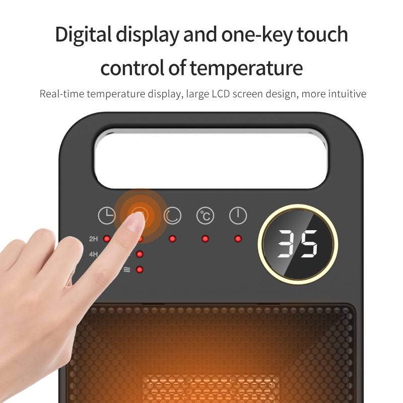 Smart Remote Control Electric Heater with LCD Display - 2000W