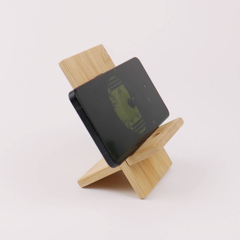 Handmade mobile phone stand Bamboo wooden mobile phone stand flat base