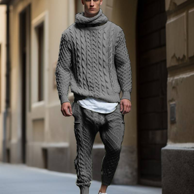Winter Men&#039;s Thick Knitted Set