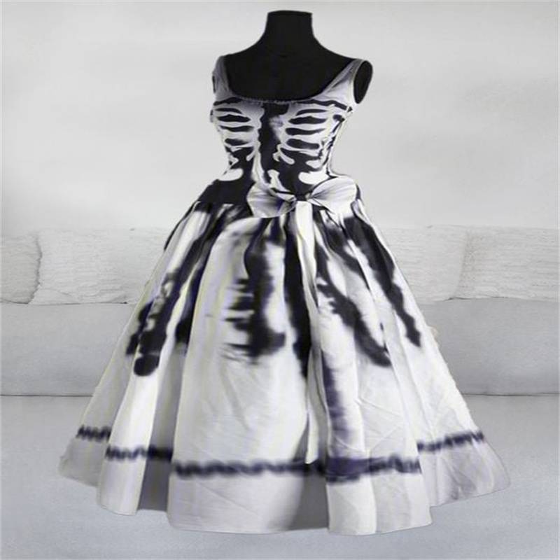 Women&#039;s Tie-Dye Skull Print Dress