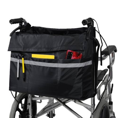 MTP-684 Wheelchair Hanging Bag Multi-Pocket Carts Storage Bag(Black)
