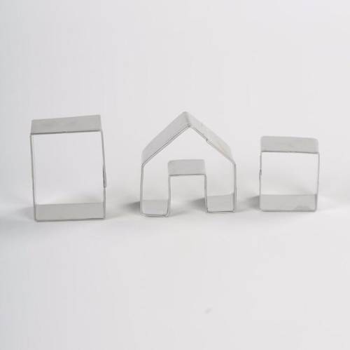 Christmas Gingerbread House Biscuit Cutter Set 3 in 1 Stainless Steel Cookie Mould(BXG6254)