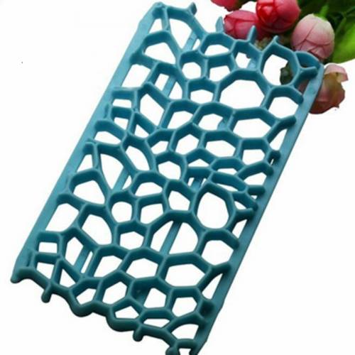 2 PCS Cake Fondant Tool Heart Shaped Diamond Texture Plaid Overpass Quyi Seal Printing Mould(Diamond 54053)