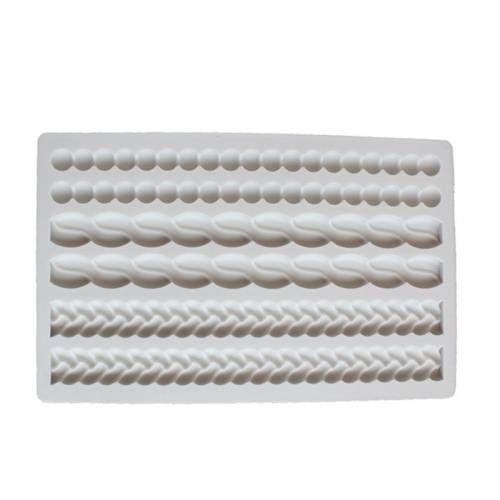 Pearl Twist Braided Fondant Cake Silicone Mold(Grey)
