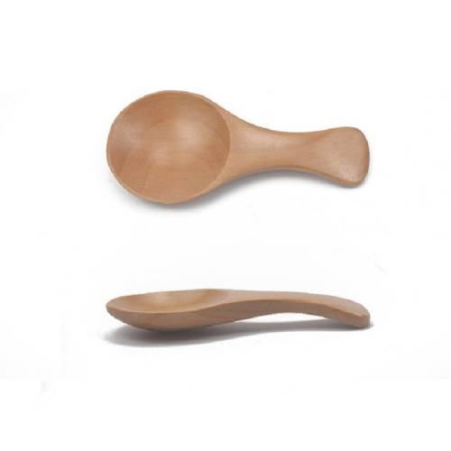Log Short Handle Wide Mouth Milk Powder Spoon Wooden Seasoning Tea Spoon
