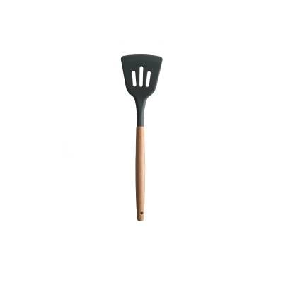 Silicone Wood Handle Spatula Heat-resistant Soup Spoon Non-stick Special Cooking Shovel Kitchen Tools Leak Shovel