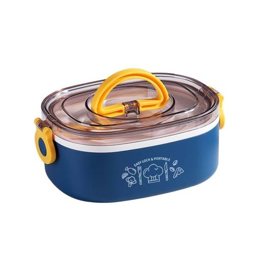 Large Capacity Oval Divided Portable Office Insulation Lunch Box