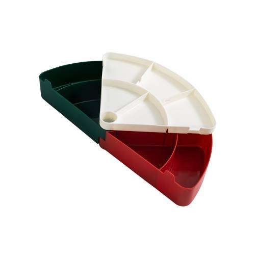 Home Living Room Multi-Grid Candy Box Multi-Layer Plastic Nut Snack Fruit Tray(White Red Green)