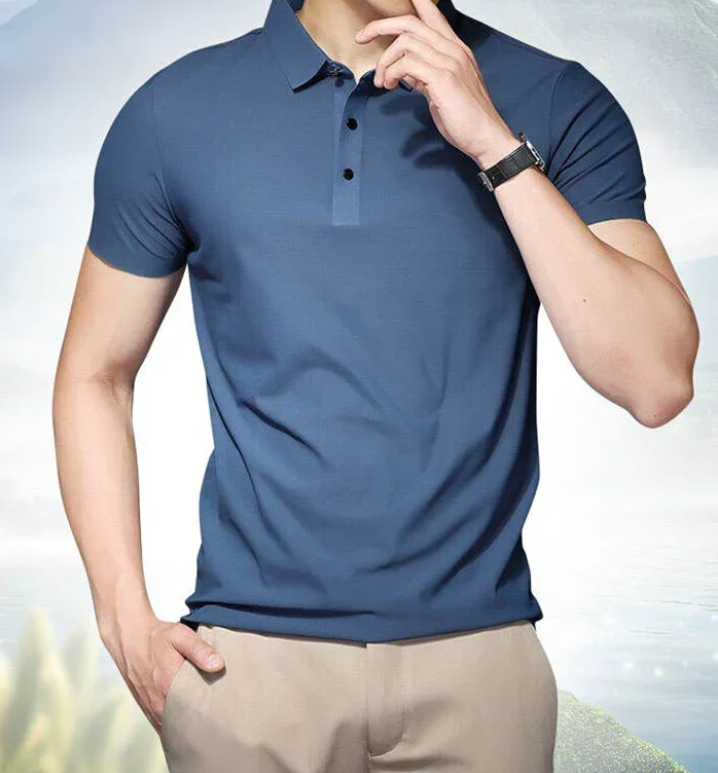 Men&#039;s Ice Silk Short Sleeve Polo Shirt