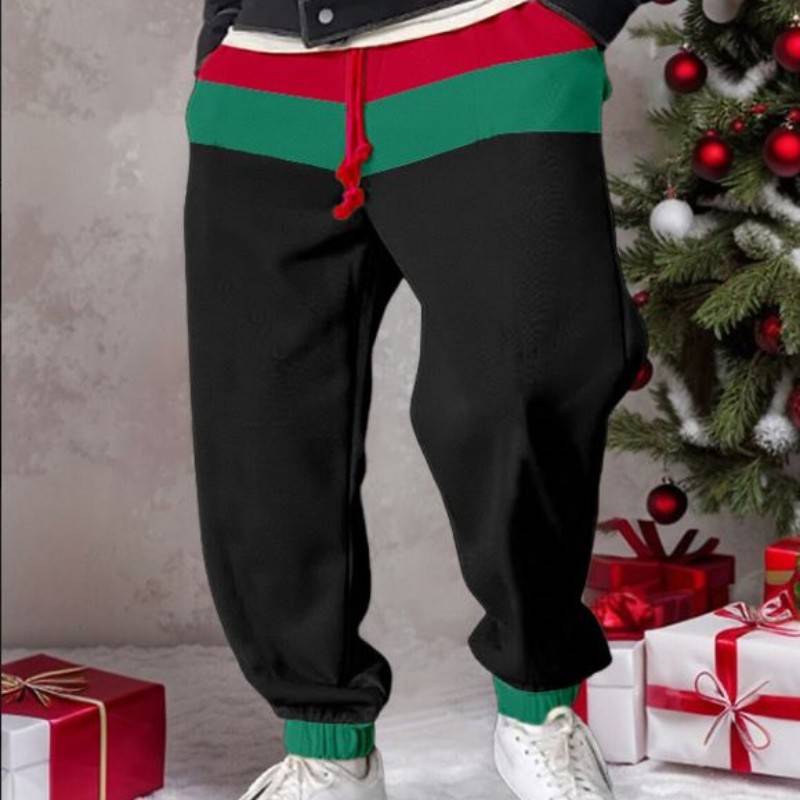 Men&#039;s Sweatpants Joggers Trousers Drawstring Elastic Waist Elastic Cuff Color Block Patchwork Comfort Breathable Casual Holiday Sports Fashion Bl