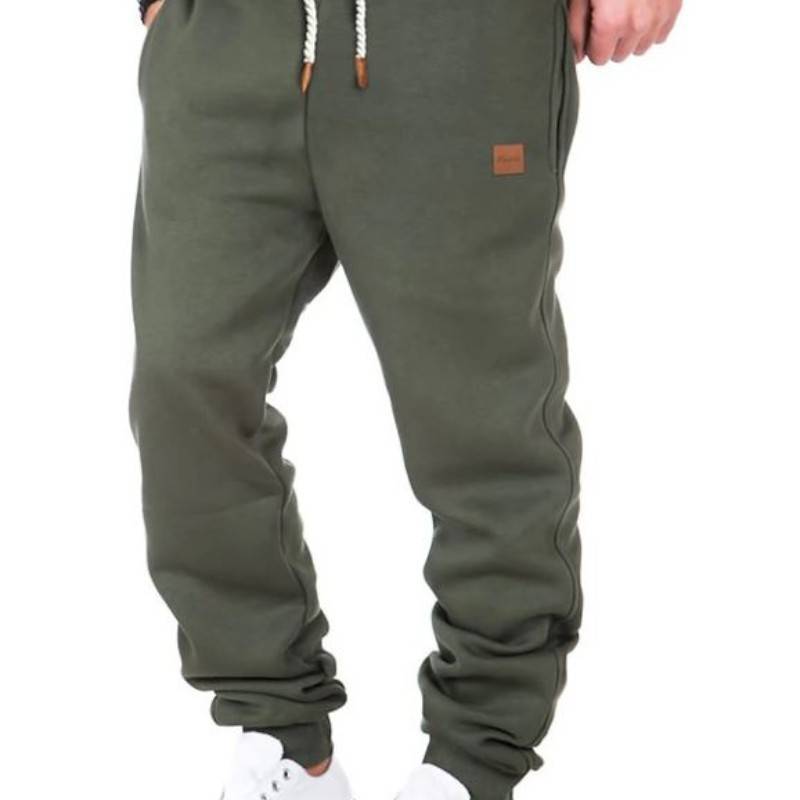 Men&#039;s Casual Cotton Blend Joggers Black Army Green