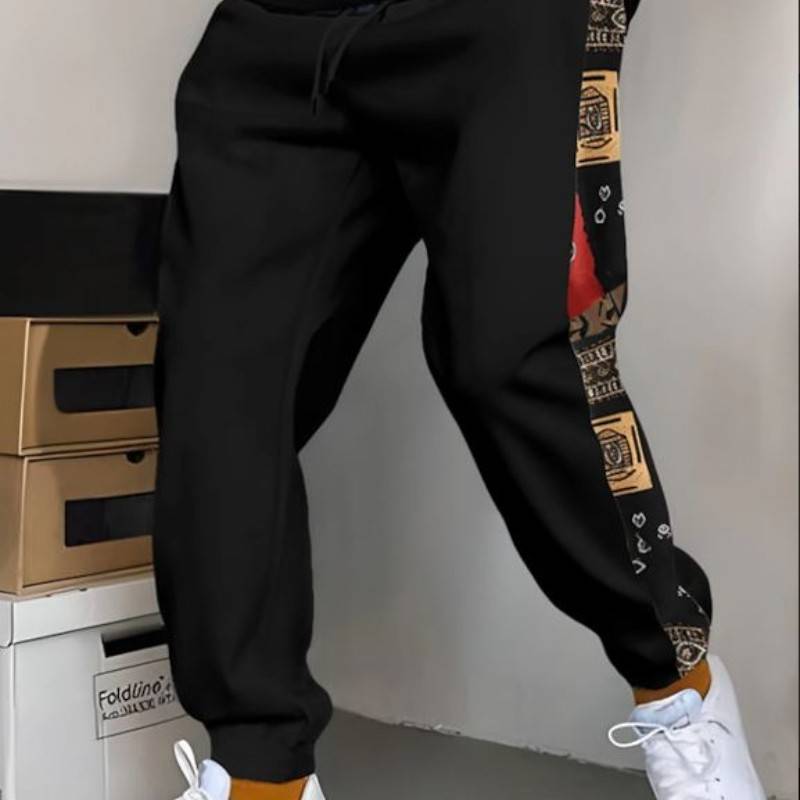 Men&#039;s Patchwork Sweatpants Joggers Color Block