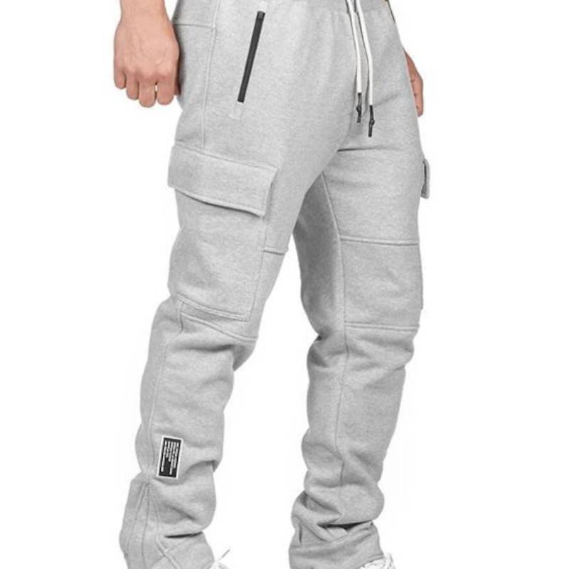 Men&#039;s Elastic Waist Joggers with Zipper Pockets