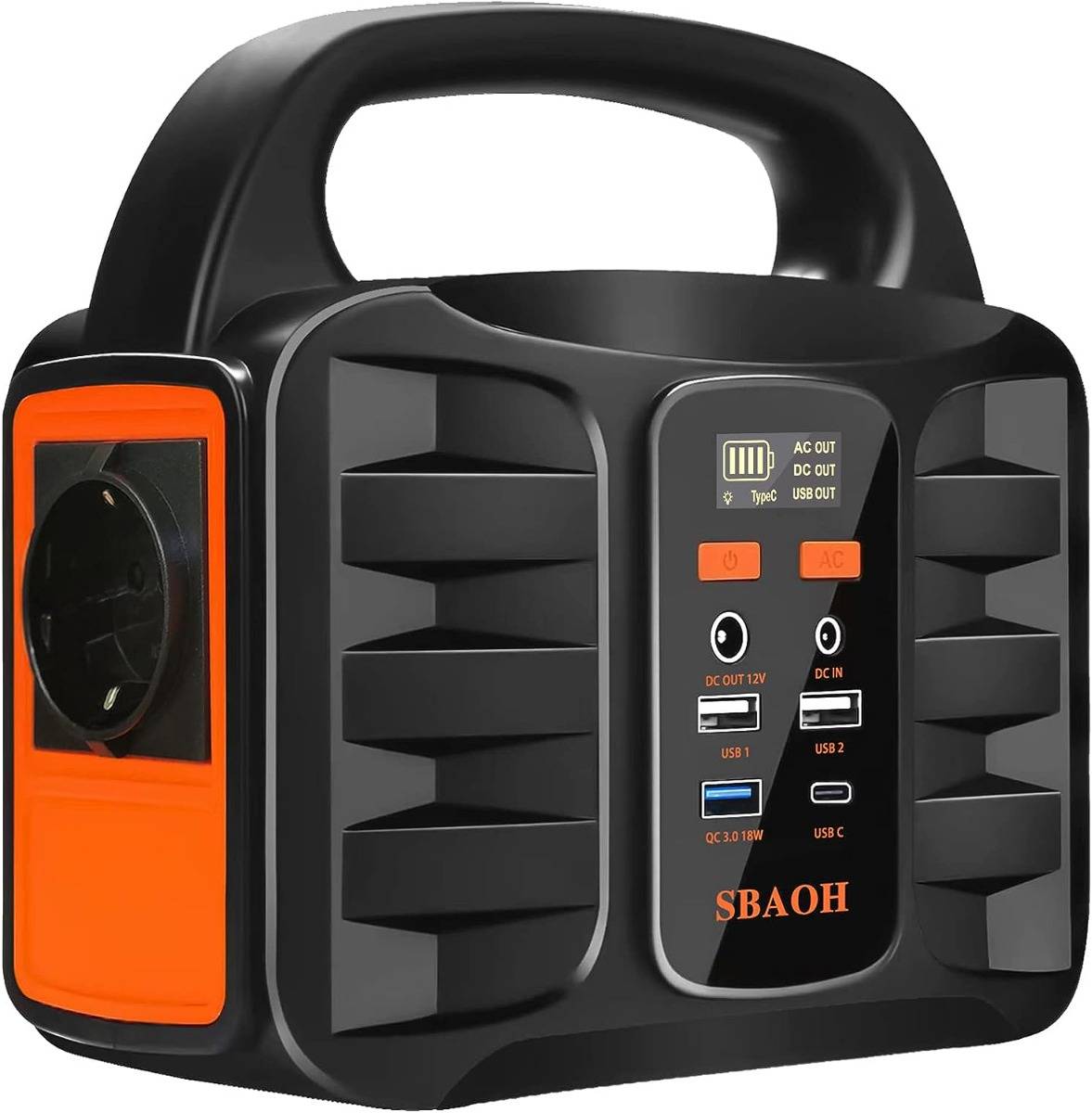 Portable power station 99Wh, SBAOH 150W solar generator battery with AC/USB output, mobile power generator for travel/camping/outdoors/emergency