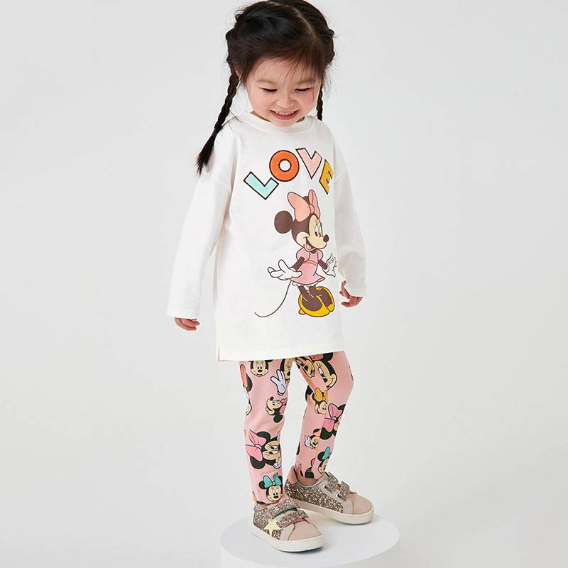Girls&#039; long-sleeved sweatshirt set, autumn new children&#039;s set, European and American cartoons cute suit