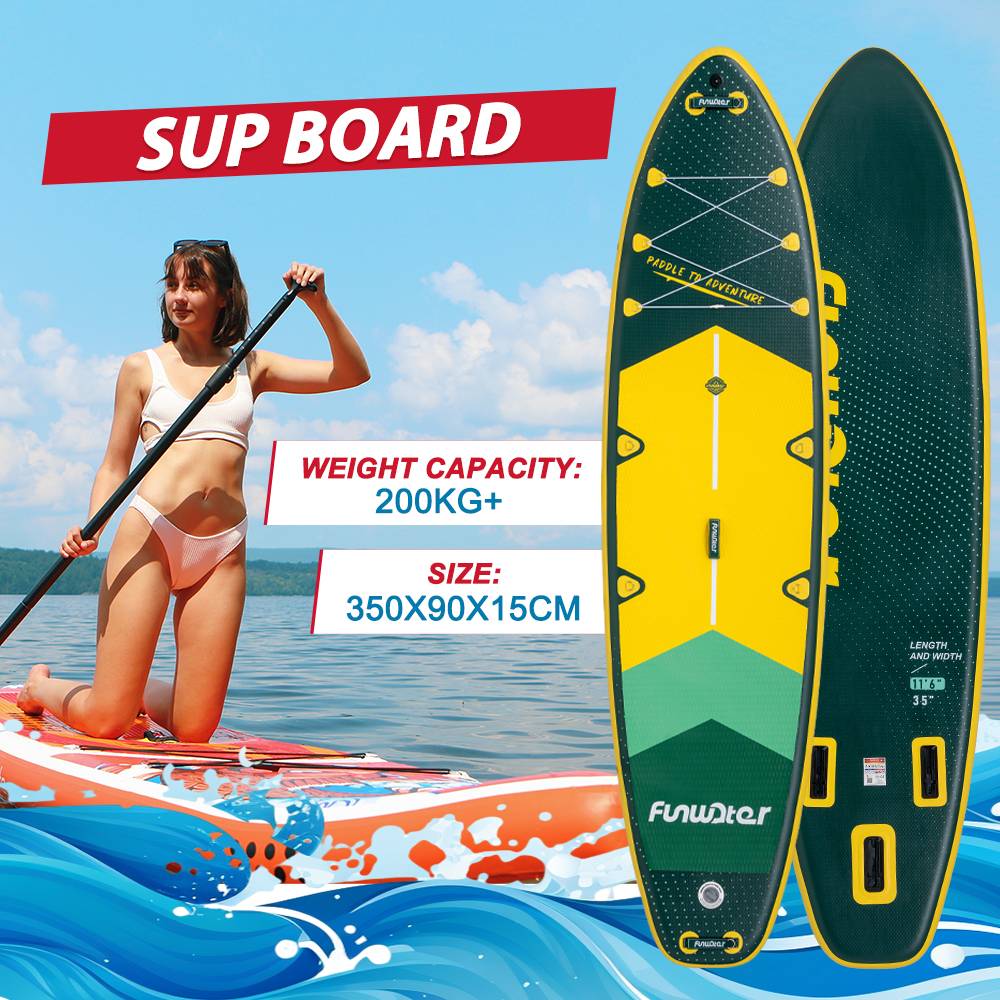 [EU Direct] FunWater 350*90*15CM Cruise Inflatable Stand Up Paddle Board Ultra-Light Surf Sup Board Non-Slip Water Sport Paddling Board with Accessory