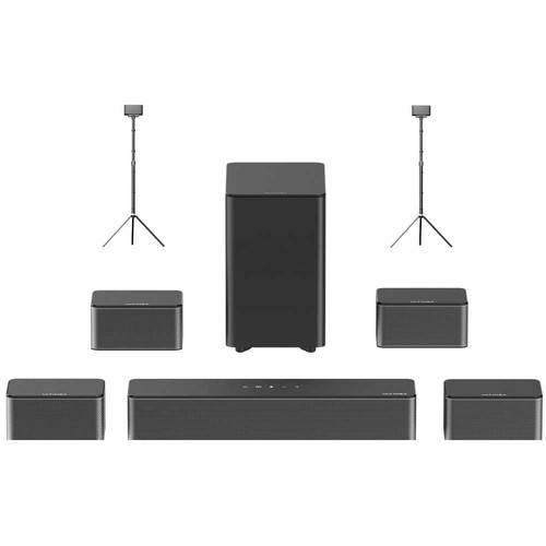 Ultimea Poseidon D80 7.1 Soundbar + 1 Pair * Steady 300 Speaker Stands, Dolby Atmos, 460W Peak Power, APP Control, 10 Bands Equalizer Settings, 121 Pr