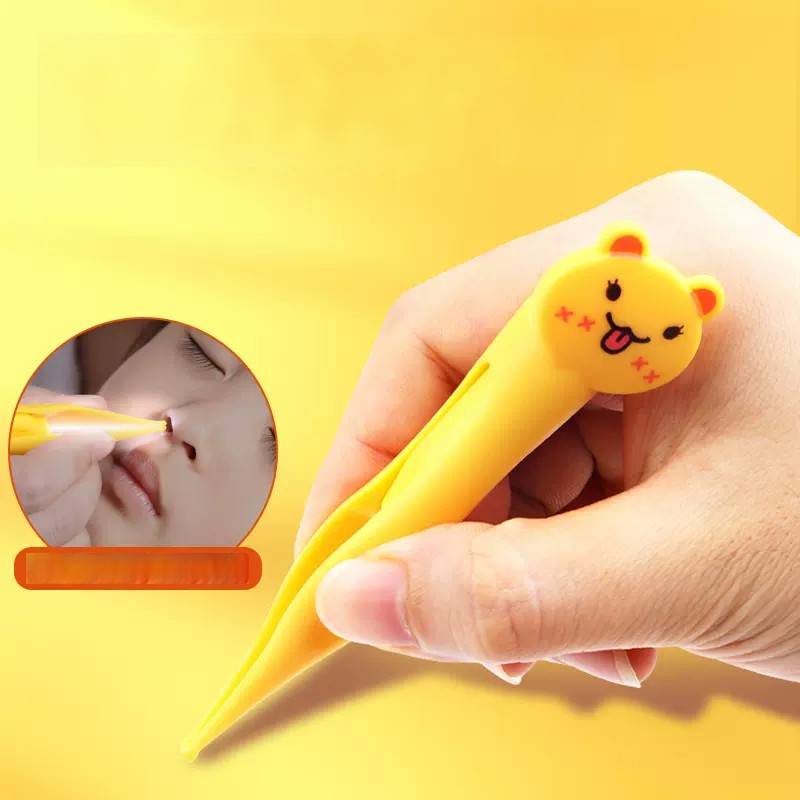 Safety luminous ear spoon professional children&#039;s household ear picking artifact soft head silicone buckle ear rechargeable set ear picking spoon