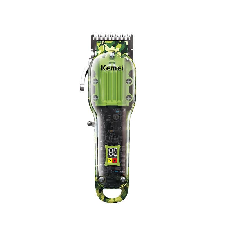 Transparent body drop-resistant KM-1926 lithium battery LED LCD digital display USB electric clippers