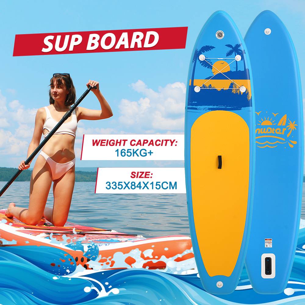 [EU Direct] FunWater Cruise Inflatable Stand Up Paddle Board 335*84*15cm Ultra-Light Surf Sup Board Non-Slip Water Sport Paddling Board with Accessory