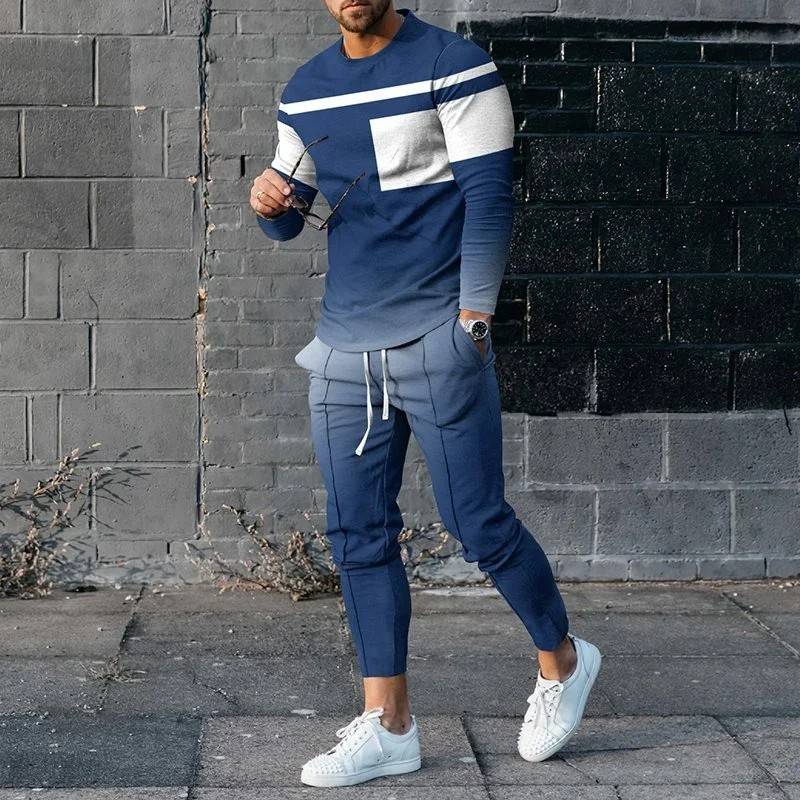 Men&#039;s Personalized Polo Shirt And Pants Two Piece Set
