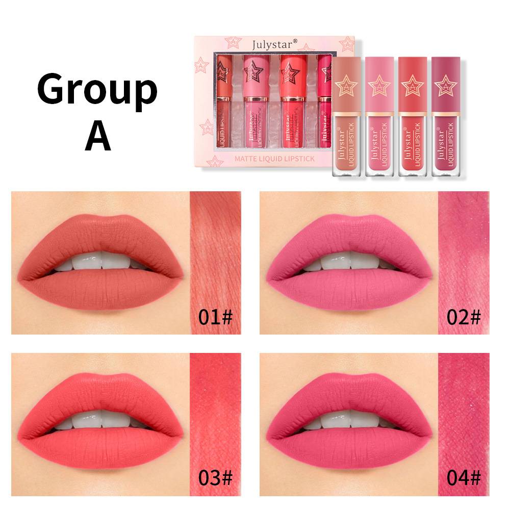 Velvet matte lipstick set: European &amp; American, non-fading, wholesale.