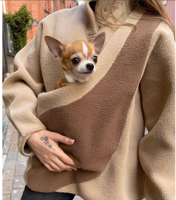 Unisex Fleece Sweater  pouch Kangaroopet carriers