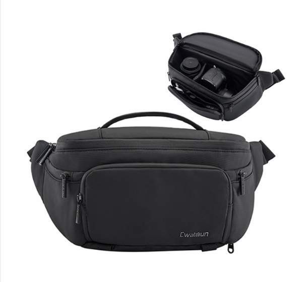 Cwatcun D105 Large Multifunctional Camera Belt Bag  and Lightweight Micro SLR Camera Bag Casual Waterproof Storage Bag