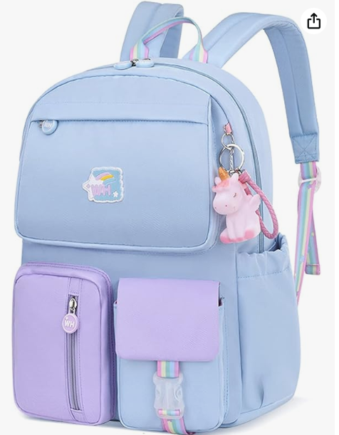 Barakara Mochila para crianças, Mochila escolar leve e bonita com Pingente Unicórnio, Mochila grande à prova d&#039;água para meninos de escola