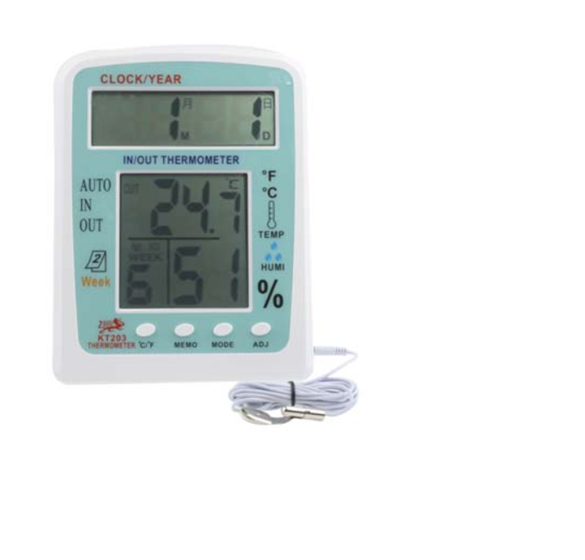 2 LCD screen display indoor/outdoor thermohygrometer (KT203)