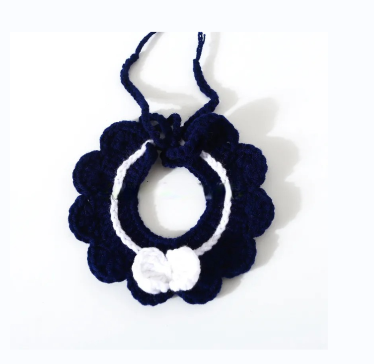 Handmade Knit Cotton Luxury Designers Dog Collar Pet Collars For Dogs