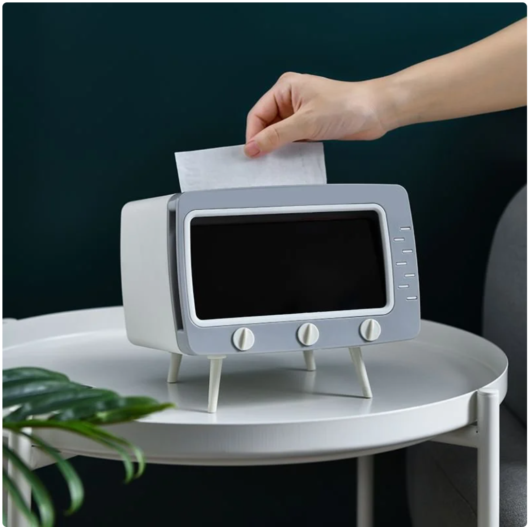 2 In 1 Mobile Phone Viewing Bracket &amp; TV Tissue Box