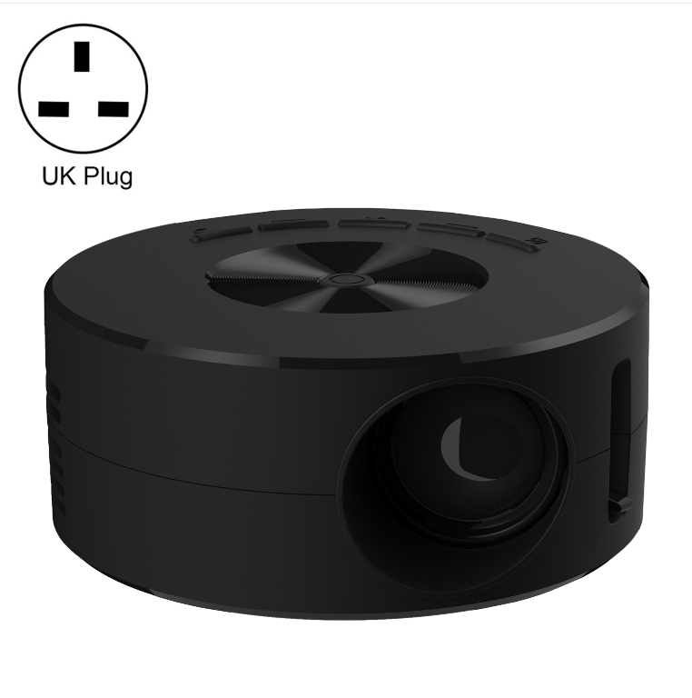 T200 1500 Lumens 1920x1080P LED Mini Projector  British Standard (Black)