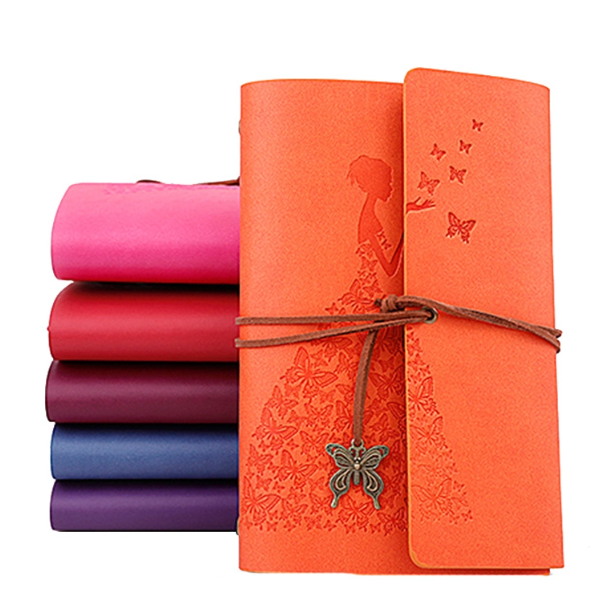 2 books for sale Beauty in skirt handbook diary Loose-leaf retro notepad, cover color: large pink