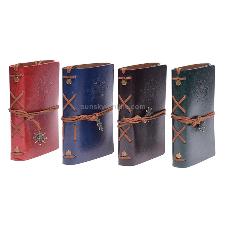 2 for sale spiral notebook diary notepad vintage pirate anchor PU leather stationery gift traveler magazine book