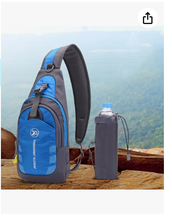 Mochila de uma alça à prova d&#039;água, bolsa tiracolo com suporte removível para garrafa de água