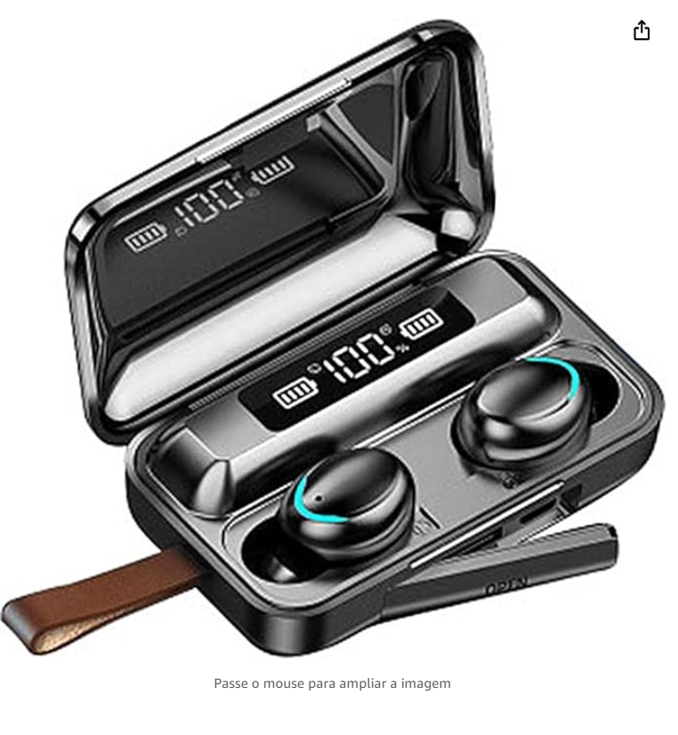 Fones De Ouvido Esportivo, Bluetooth 5.0, Estéreo, 9D LED, à Prova D&#039;água
