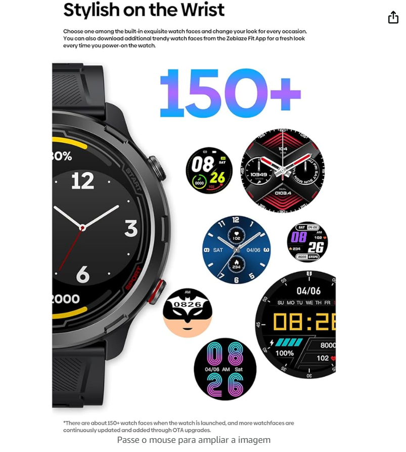 bosnyyds Relógio Inteligente com GPS Stratos 2 Lite Tela IPS FullTouch de 1,32 polegadas Rastreador de fitness 5ATM à prova d&#039;água Oxigênio no sa
