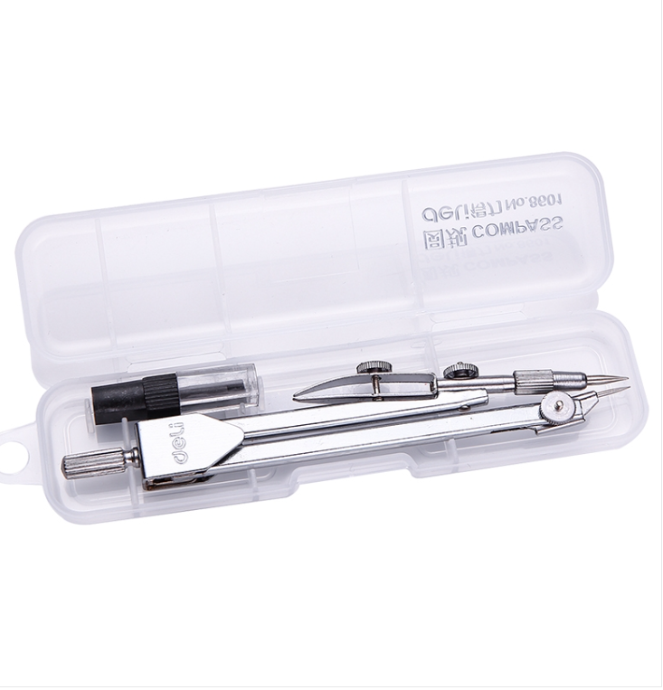 Stainless Steel Student Drawing Circle Gauge Math Geometry Tool Circle Stationery (Box Included)