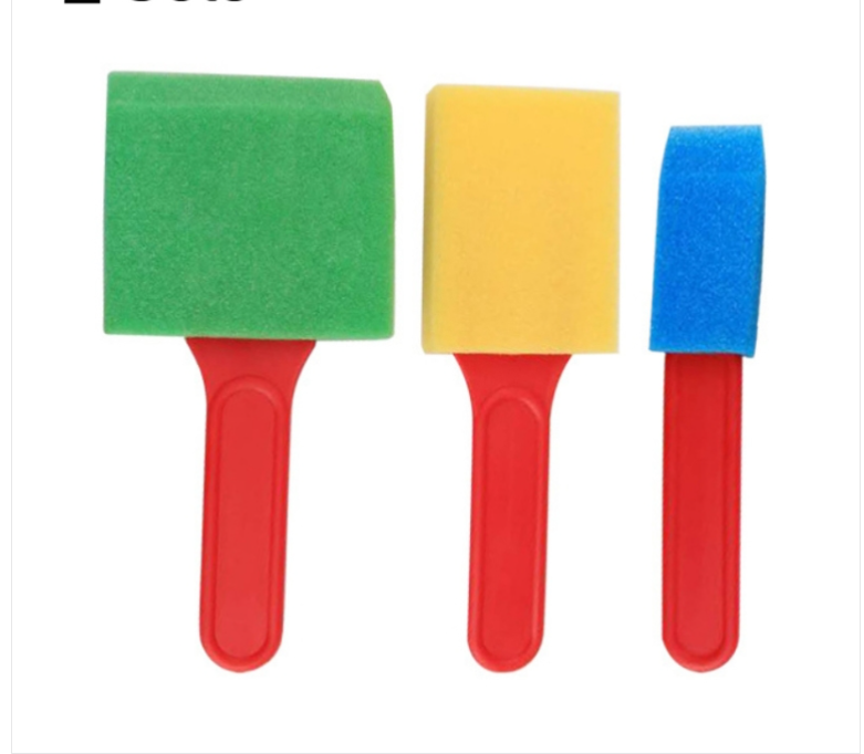 2 sets of sale sponge painting brush children&#039;s art painting stamp tools (3 pieces / set sheet brush)
