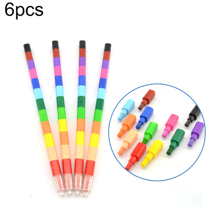 6pcs for sale Creative block crayons 12 colors children&#039;s drawing educational toys