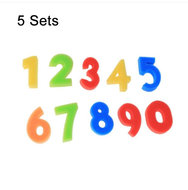 5 sets to sell sponge painting brush Children&#039;s art painting stamp tools, color random delivery (0-9 numbers sponge)