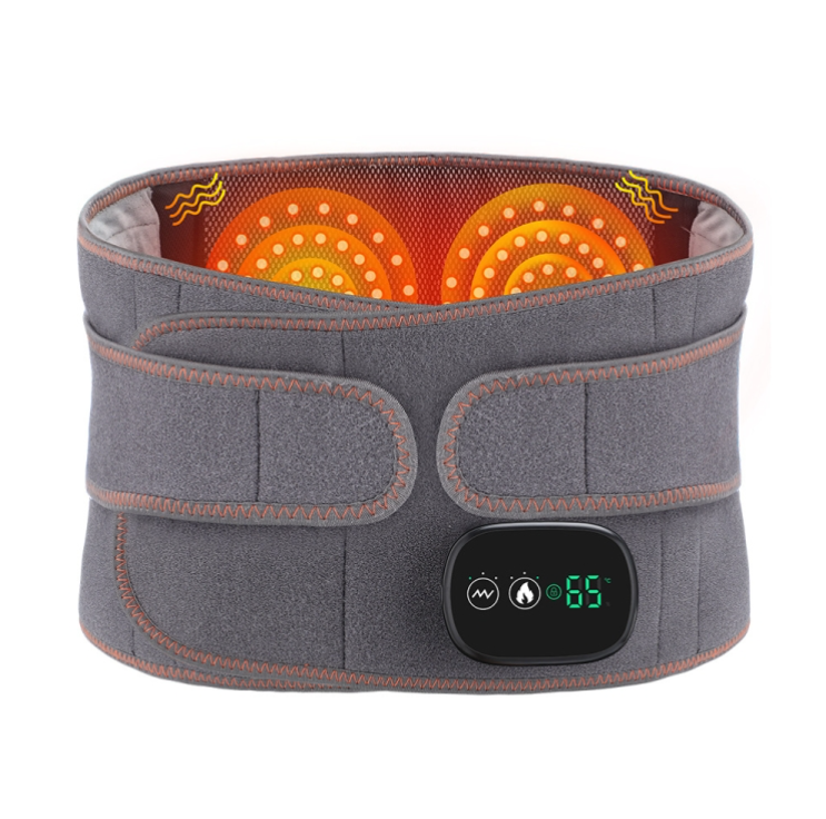 USB Rechargeable Red Light Heating Massage Waist Protector Belt Warming Belt (Gray)