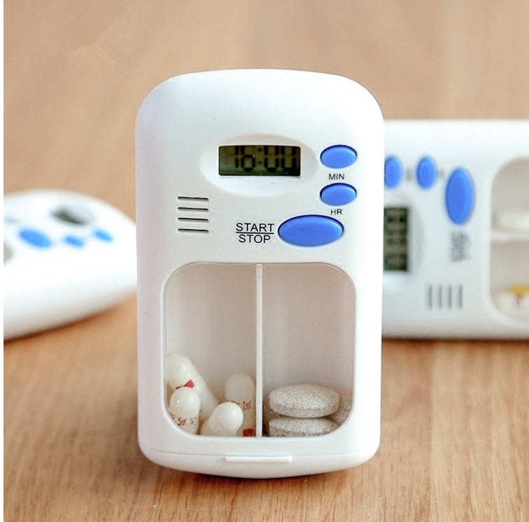 Smart Portable Electronic Pill Box 2 Compartments (White)