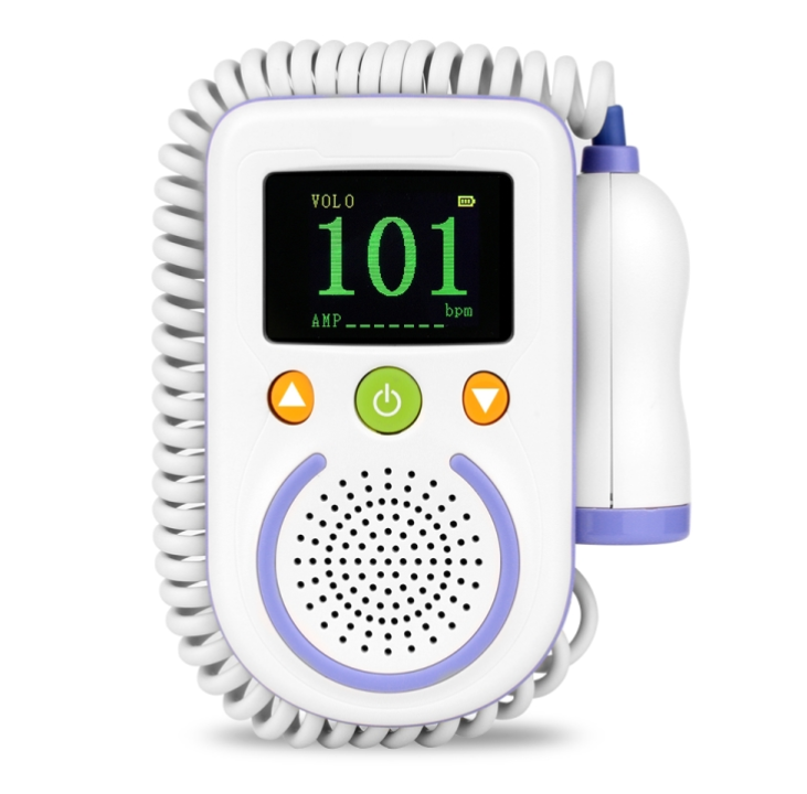 A100D Digital Fetal Doppler Ultrasound Baby Heartbeat Detector Monitor Rechargeable Prenatal Pocket Fetal Doppler Stethoscope